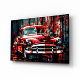 Vintage American Car Glass Wall Art || Designers Collection.